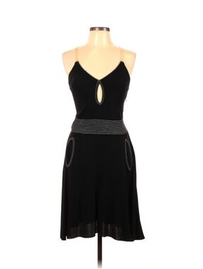 Emporio Armani Black A-Line Dress with Contrast Stitching